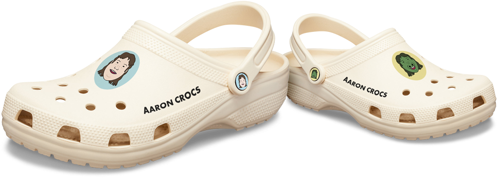 Personalized Aaron Crocs Footwear PNG Image