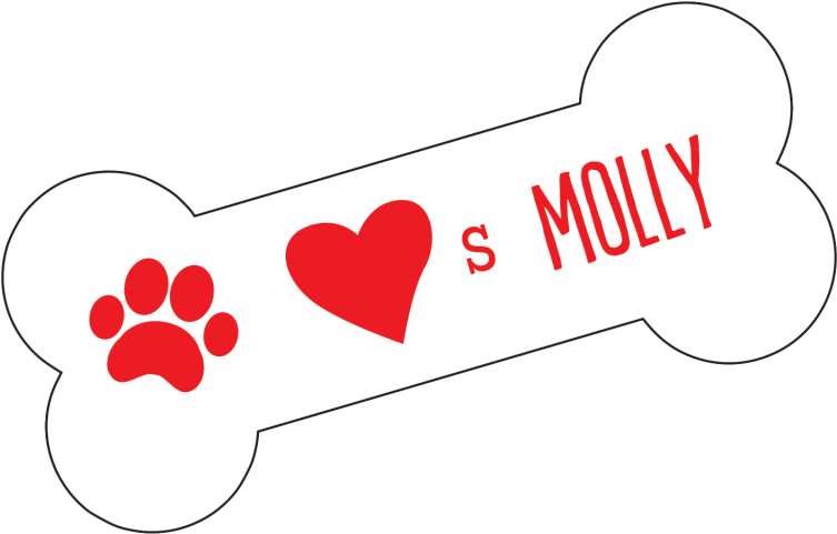 Personalized Dog Bone Graphic Molly PNG Image