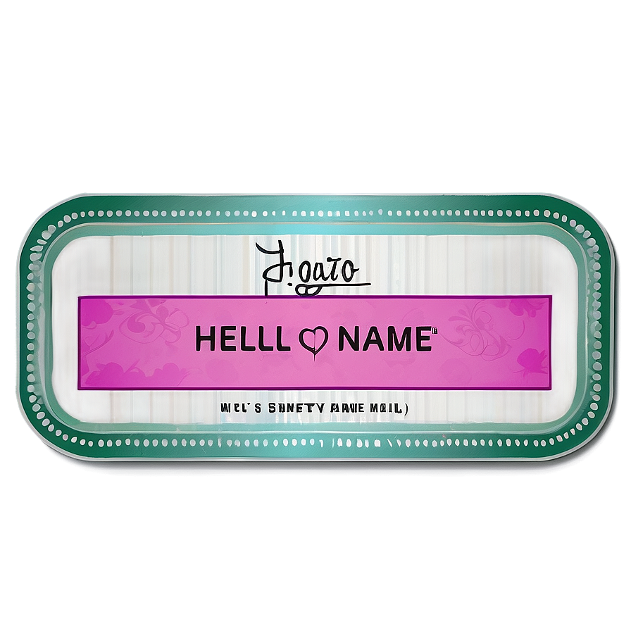 Personalized Hello My Name Is Label Png Djq PNG Image