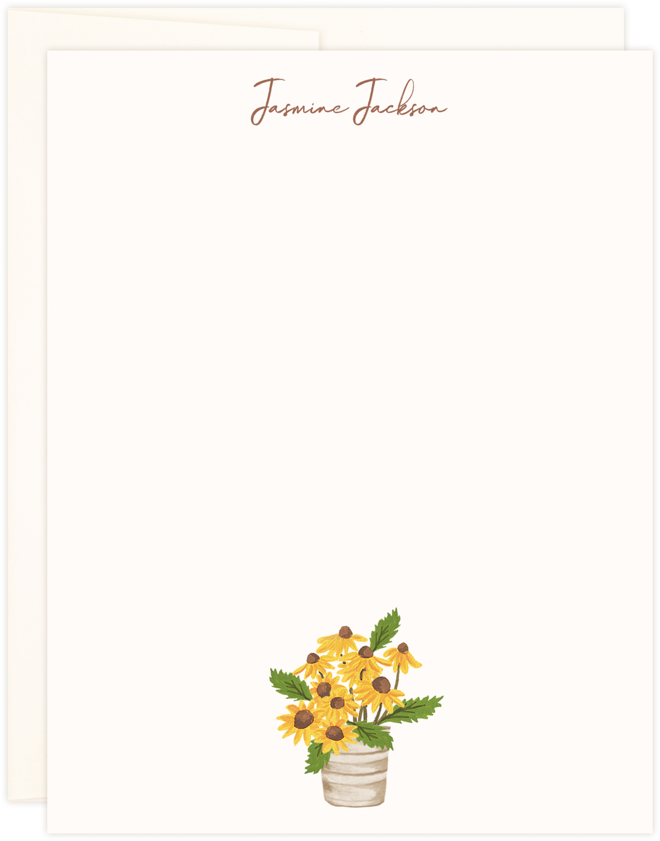 Personalized Stationerywith Floral Design PNG Image