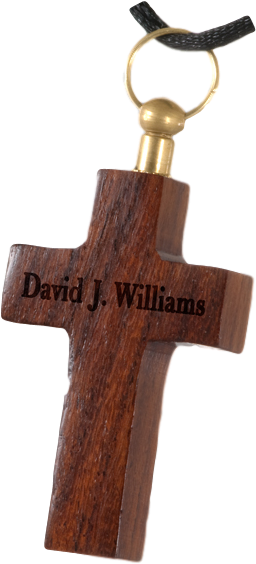 Personalized Wooden Cross Keychain PNG Image