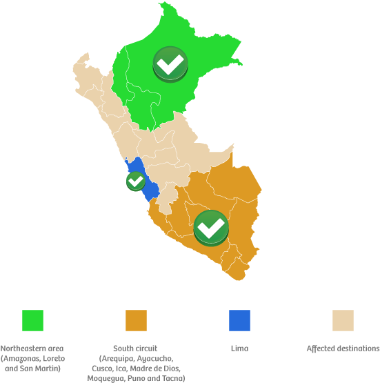 Peru Map Checkmarks Regions Status PNG Image