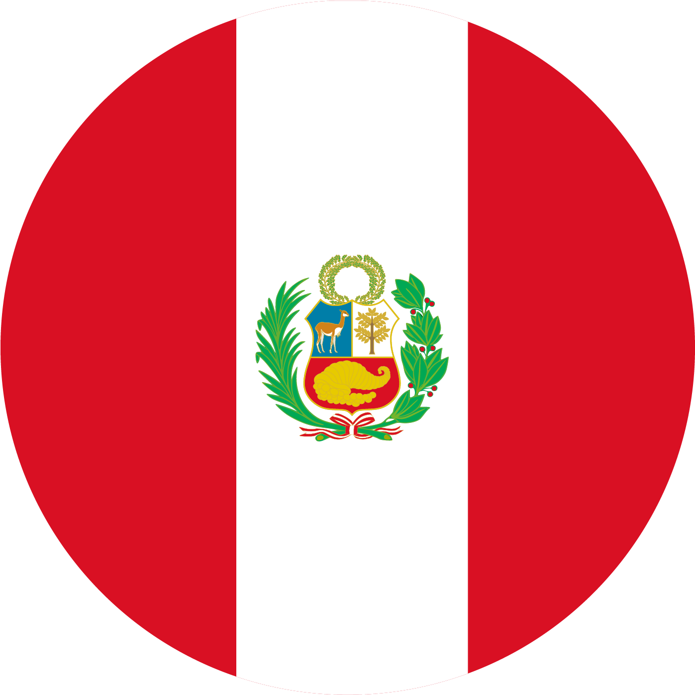 Peruvian National Flag Circle PNG Image