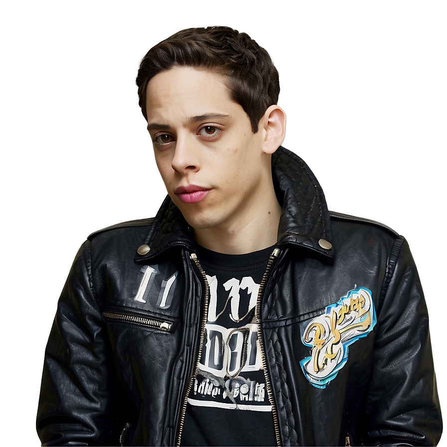 Pete Davidson In Leather Jacket Png 06252024 PNG Image