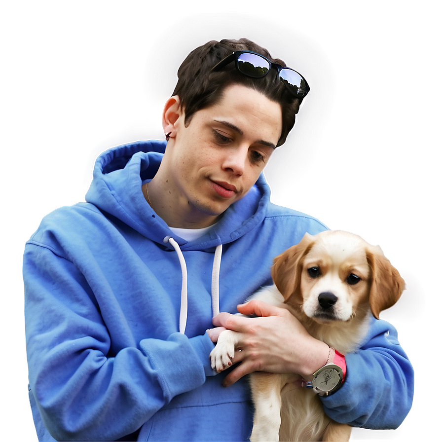 Pete Davidson With Dog Png Udu PNG Image