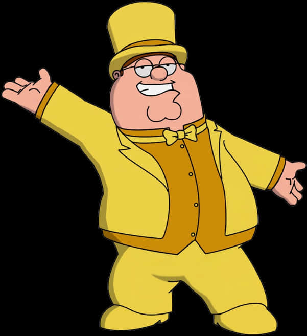 Peter Griffin Yellow Suit PNG Image