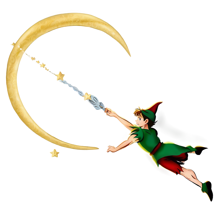 Peter Pan Flying Over Moon Png 06112024 PNG Image