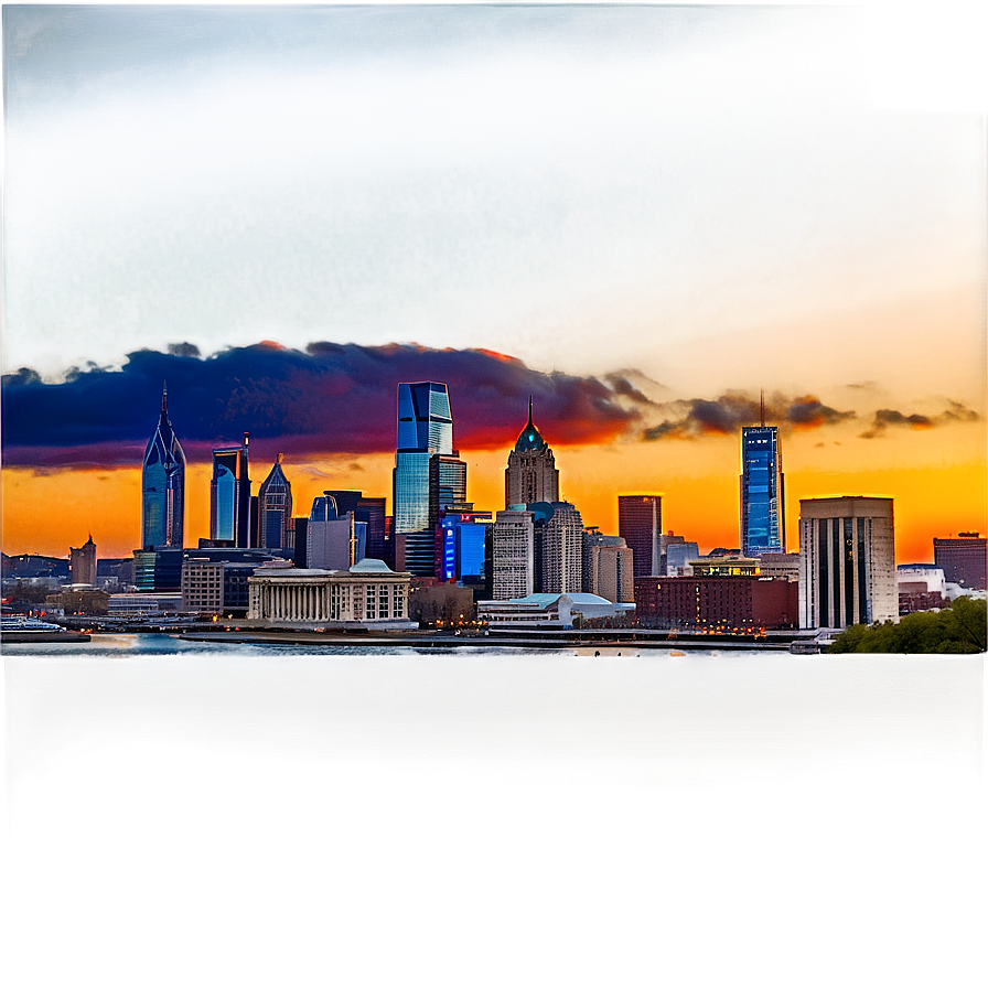 Philadelphia Skyline During Golden Hour Png 06252024 PNG Image