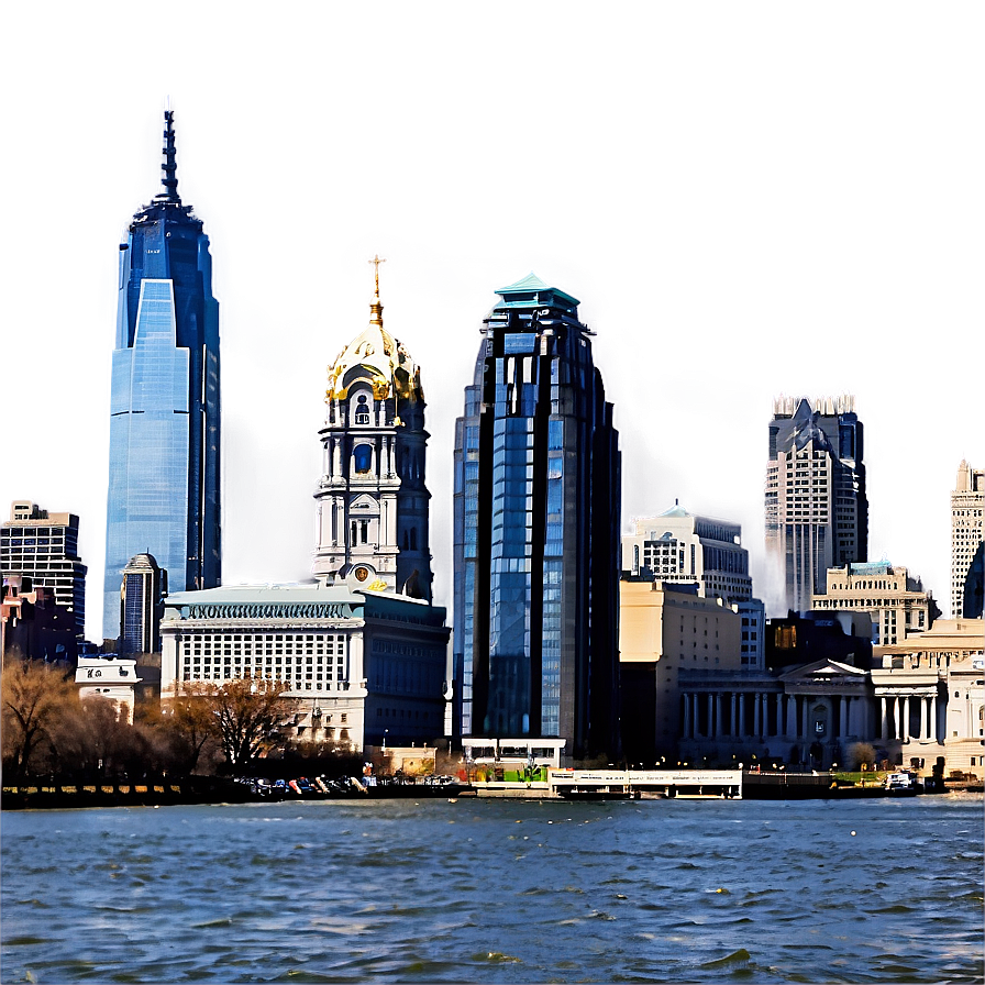 Philadelphia Skyline From River View Png 37 PNG Image