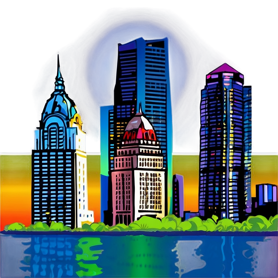 Philadelphia Skyline In Comic Style Png 53 PNG Image