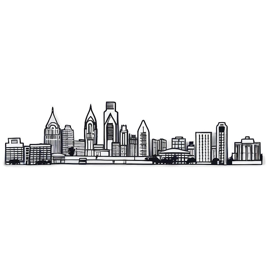 Philadelphia Skyline Outline Png 18 PNG Image