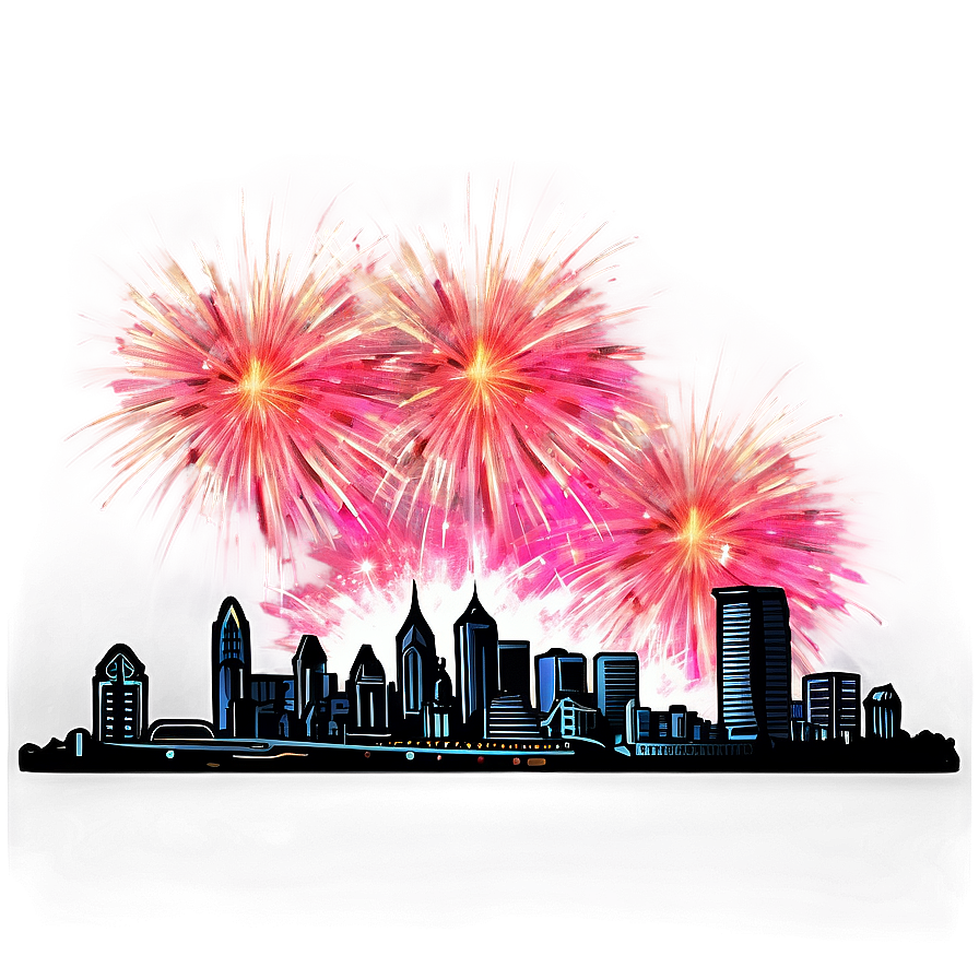 Philadelphia Skyline With Fireworks Png 49 PNG Image