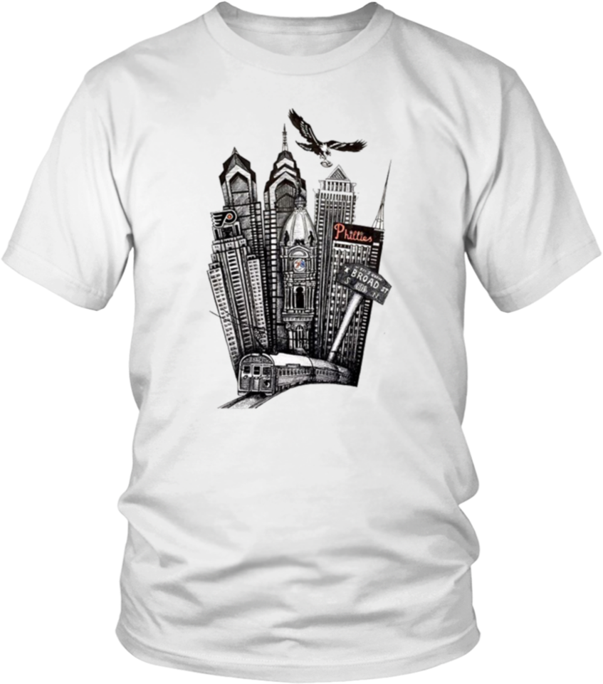 Philadelphia Themed T Shirt Design PNG Image