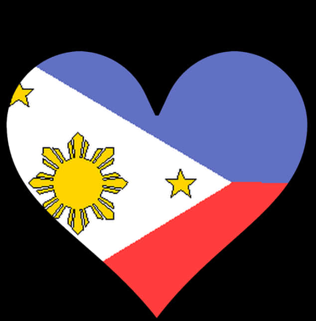 Philippine Flag Heart Shape PNG Image