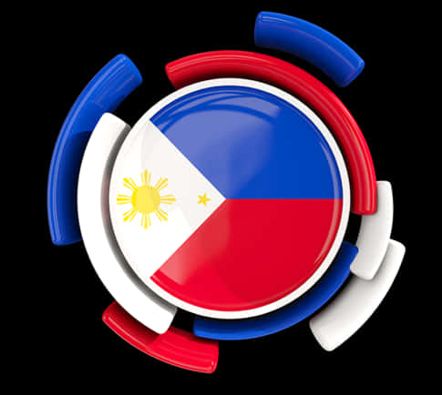 Philippine Flag Stylized Circle Design PNG Image