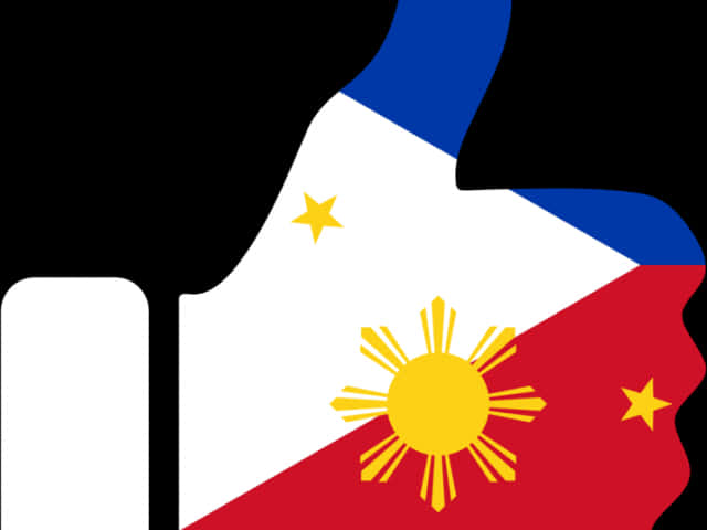 Philippine Flag Stylized Outline PNG Image