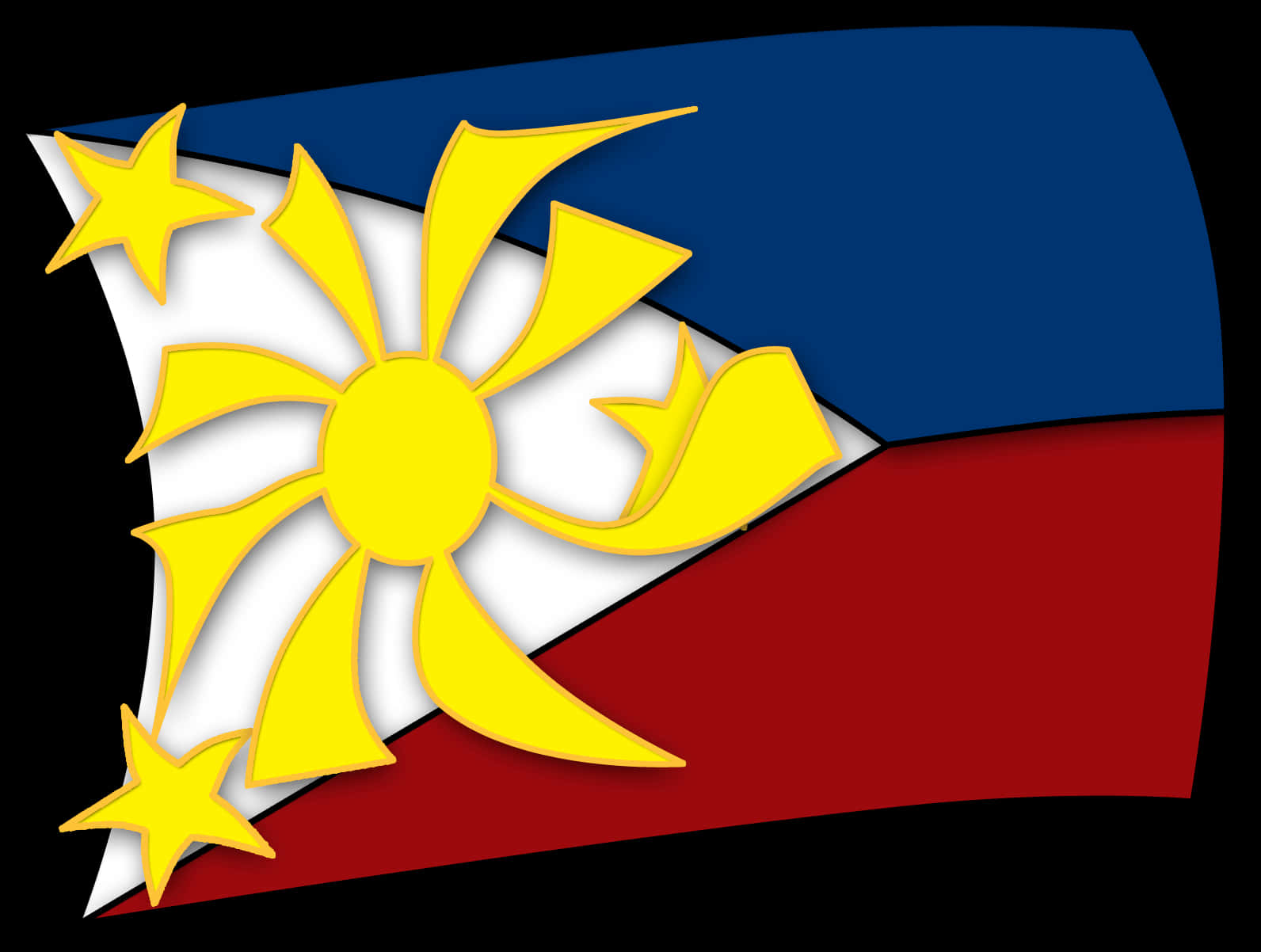 Philippine Flag Stylized Sunand Stars PNG Image