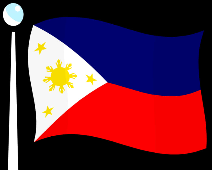 Philippine Flag Waving Illustration PNG Image