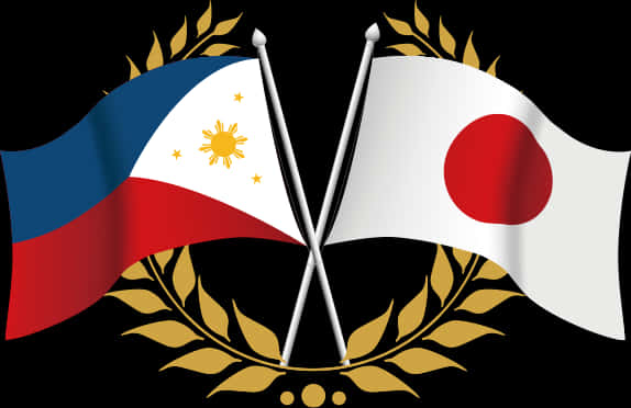 Philippineand Japanese Flags Crossed PNG Image