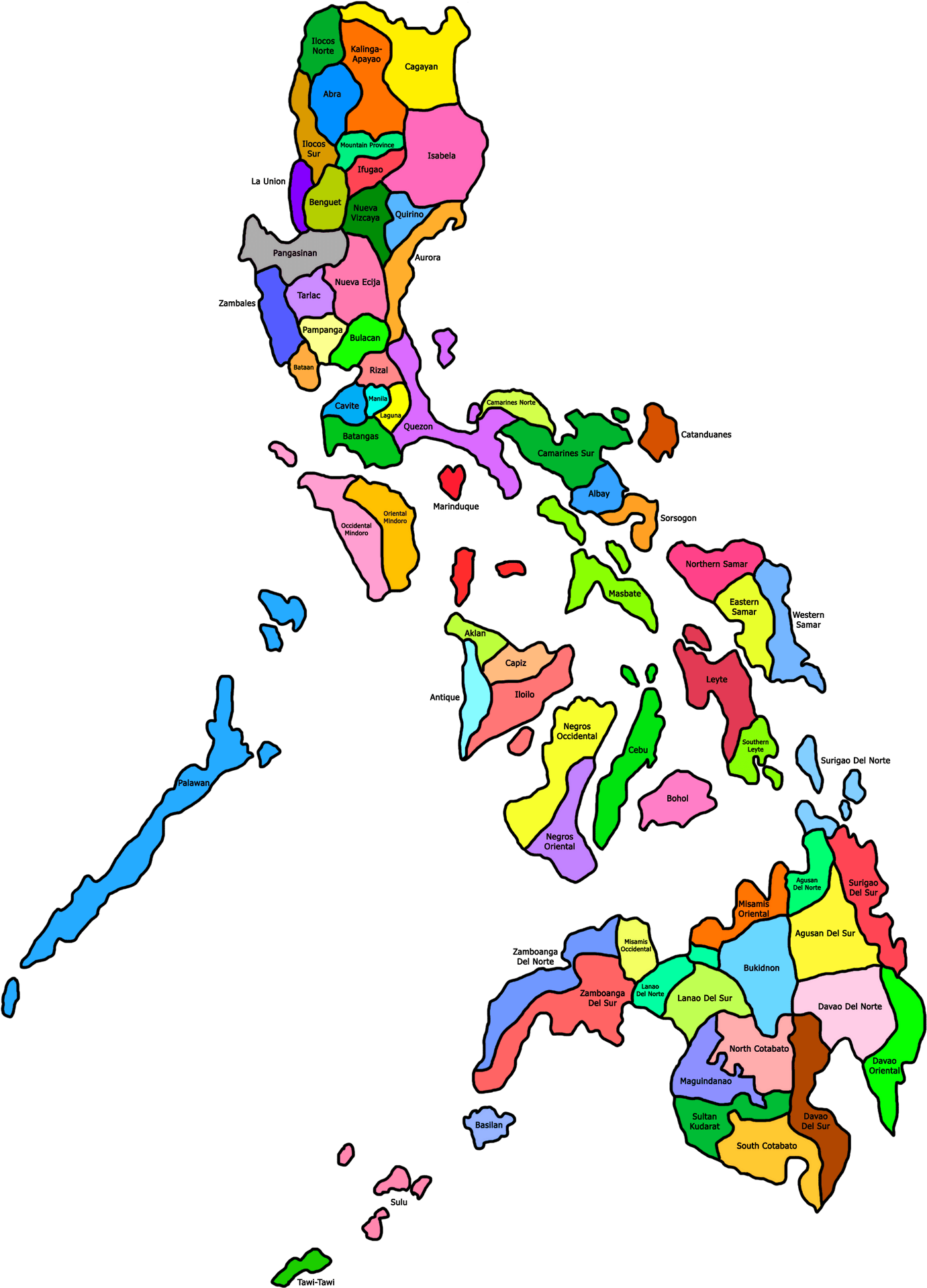 Philippines Administrative Divisions Map PNG Image