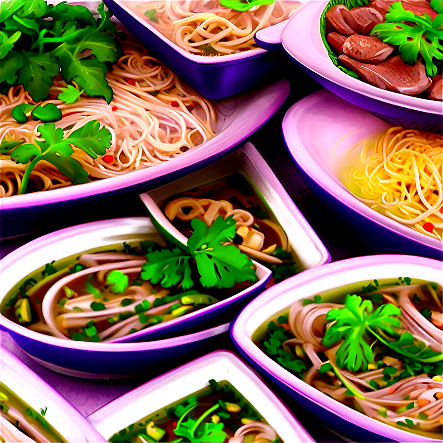 Pho With Fresh Cilantro Png Tjt PNG Image