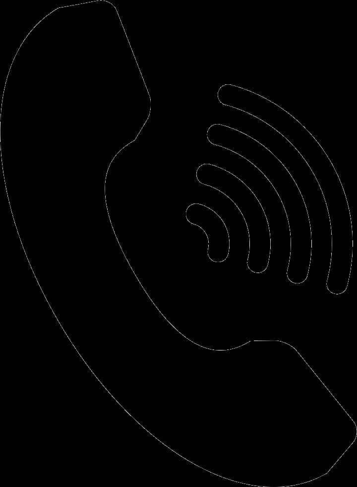 Phone Call Icon Blackand White PNG Image