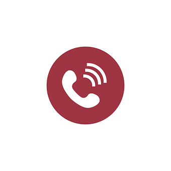 Phone Call Icon Maroon Background PNG Image