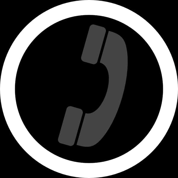 Phone Icon Circle Blackand White PNG Image