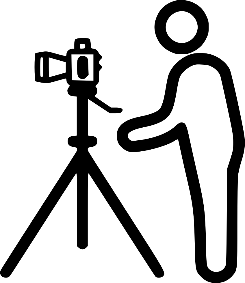 Photographer Silhouettewith Tripod Camera PNG Image