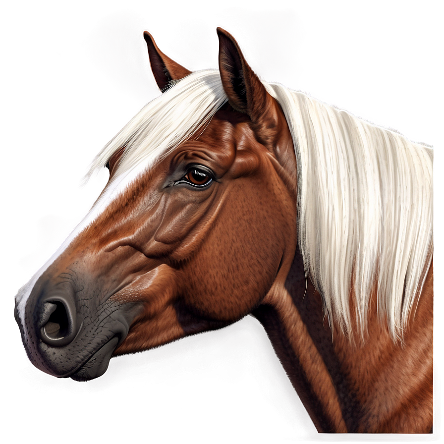 Photorealistic Horse Head Rendering Png Rye PNG Image