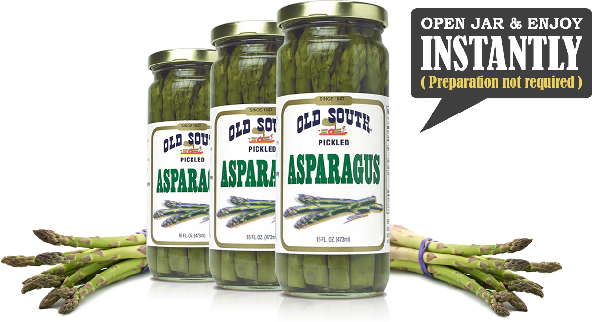 Pickled Asparagus Jarsand Fresh Bunch PNG Image