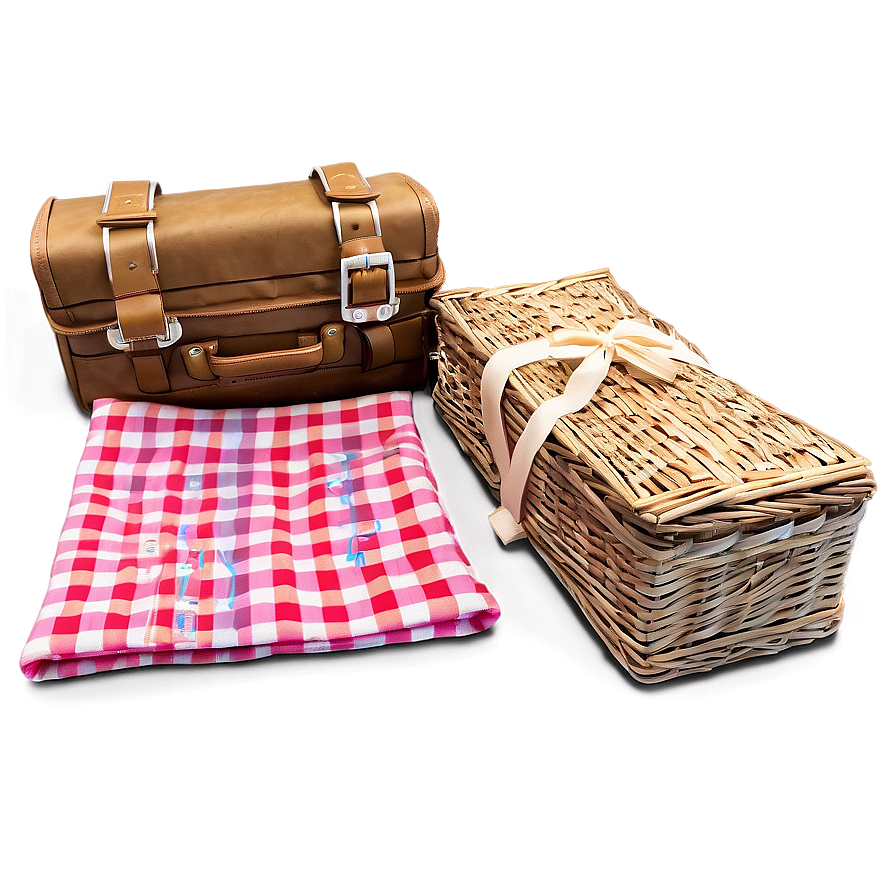 Picnic Blanket And Basket Set Png Lfg70 PNG Image