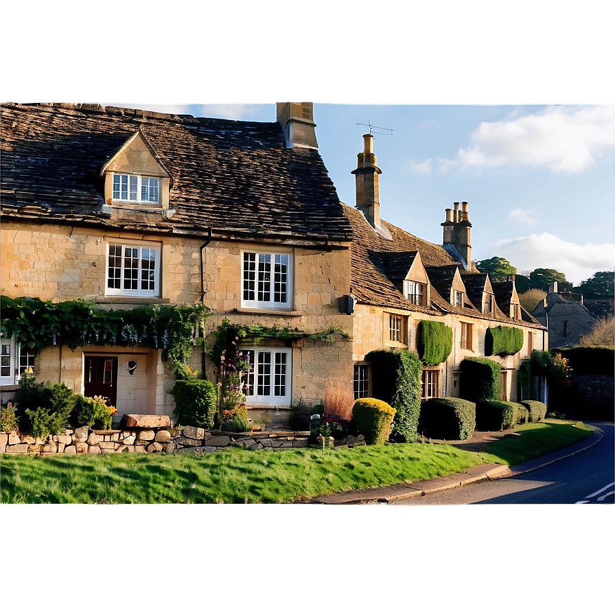 Picturesque Cotswolds Cottages England Png Pnk13 PNG Image