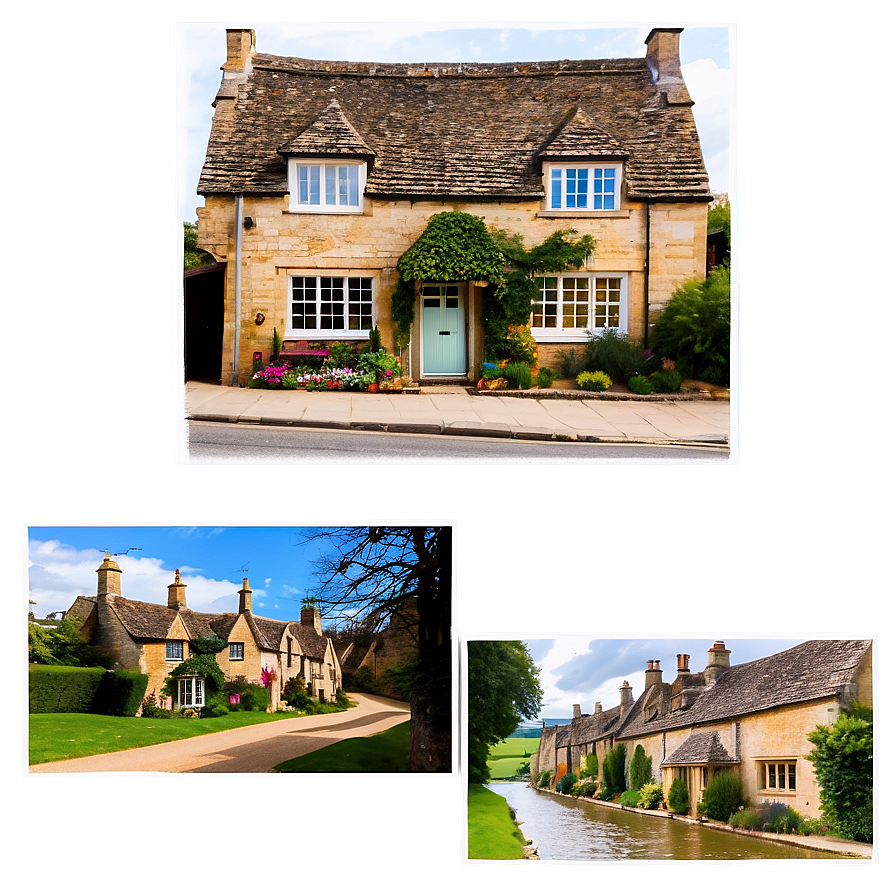 Picturesque Cotswolds Cottages England Png Ywy98 PNG Image