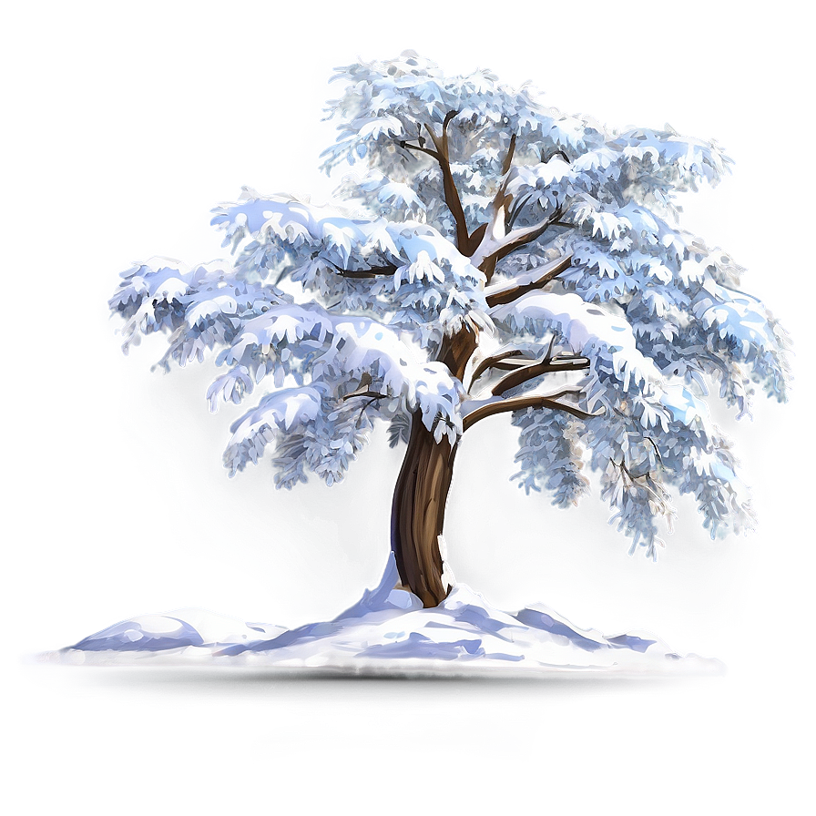 Picturesque Snowy Tree Png Cer90 PNG Image