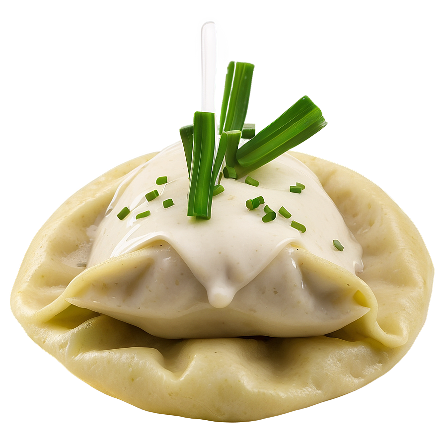 Pierogi With Sour Cream And Chive Png Btl PNG Image