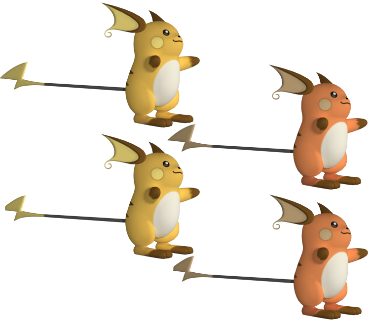 Pikachu Raichu Evolution Sequence PNG Image