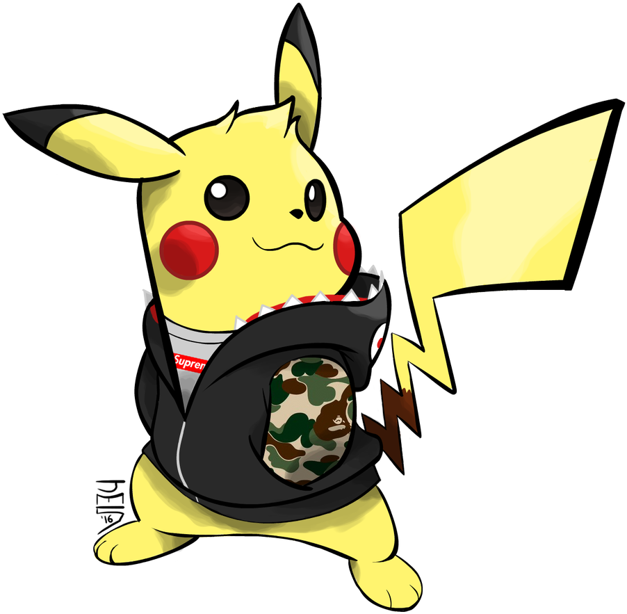 Pikachu Supreme Crossover Artwork PNG Image