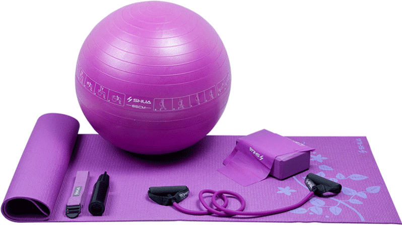 Pilates Equipment Purple Set PNG Image