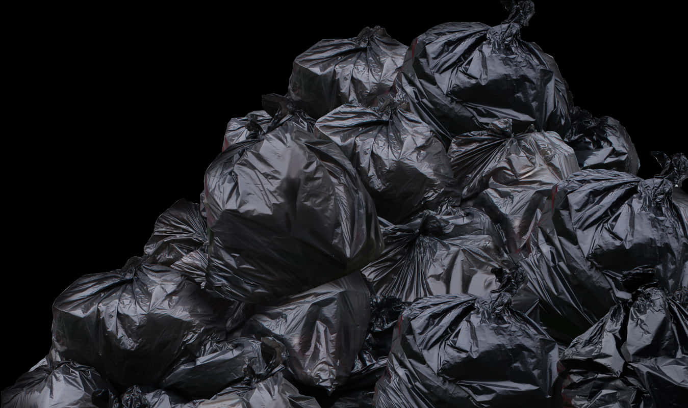 Pileof Black Garbage Bags PNG Image