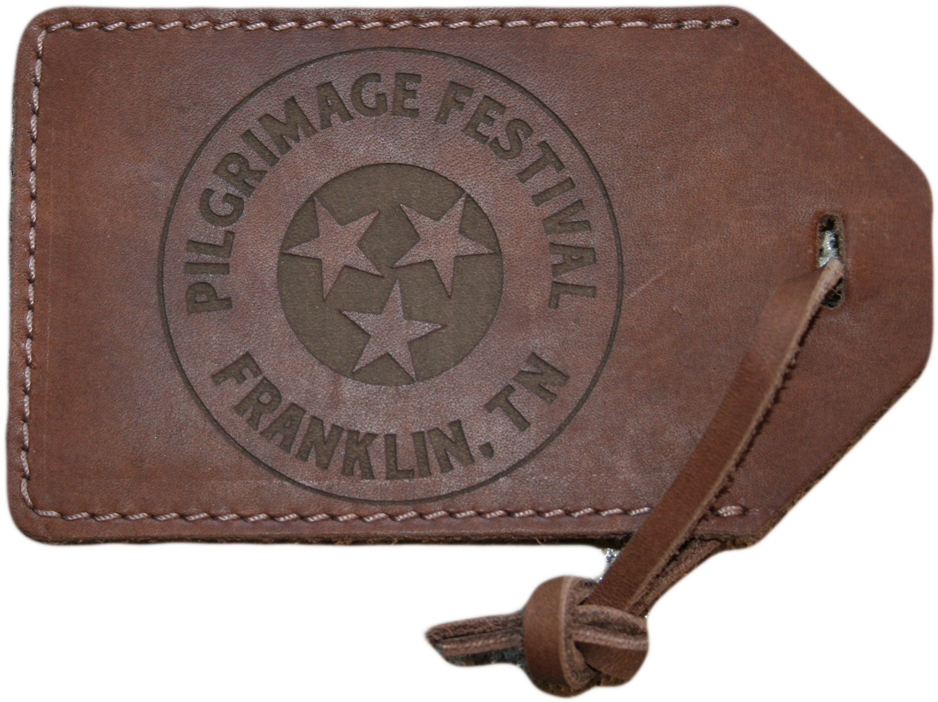 Pilgrimage Festival Luggage Tag Brown Leather PNG Image