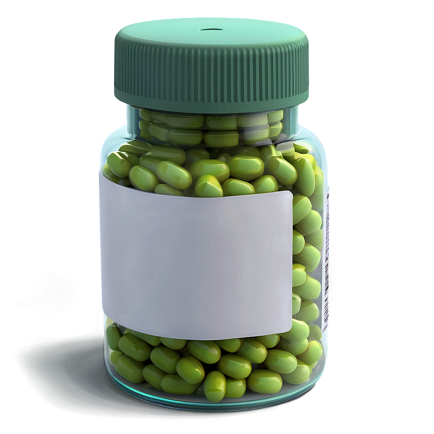 Pill Bottle With Green Pills Png Raa57 PNG Image