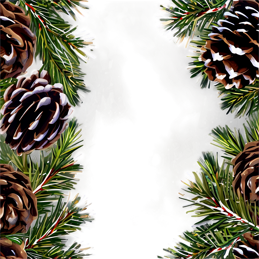 Pine Cone Christmas Border Png 05252024 PNG Image