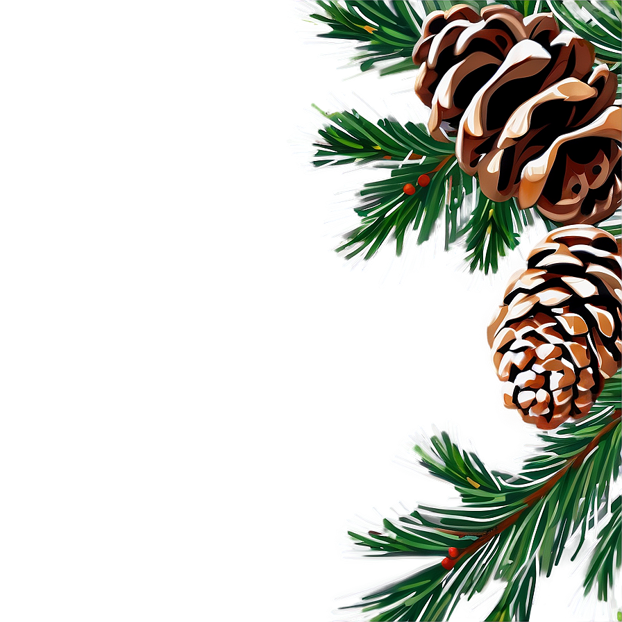 Pine Cone Christmas Border Png Kfs PNG Image