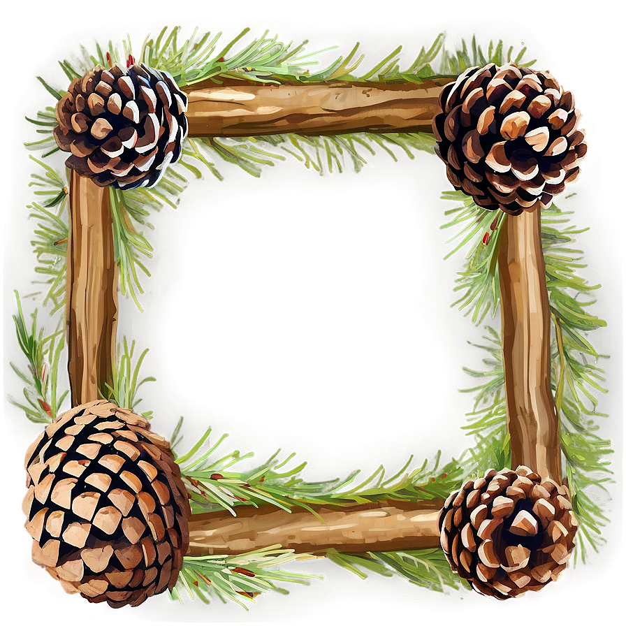 Pine Cone Frame Png Jos PNG Image