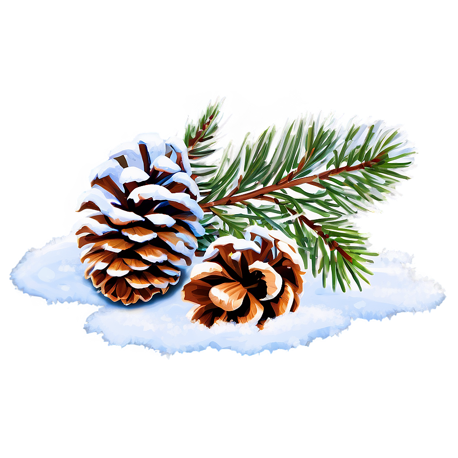 Pine Cone Under Snow Png Wjk PNG Image