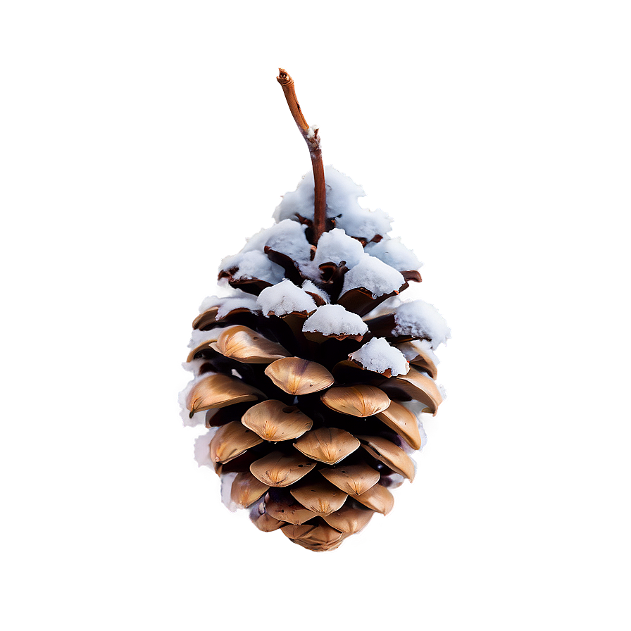 Pine Cone With Snow Png Qcv14 PNG Image