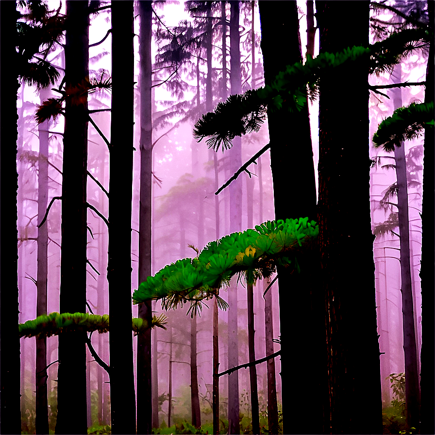 Pine Forest Misty Morning Png 65 PNG Image