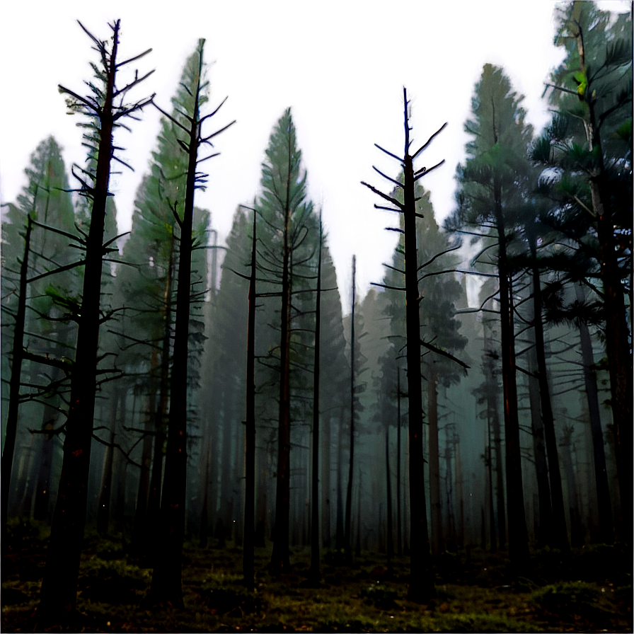 Pine Forest Misty Morning Png Pat55 PNG Image