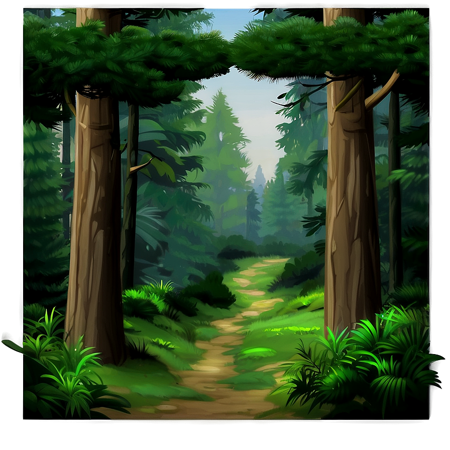 Pine Tree Pathway Scene Png 23 PNG Image